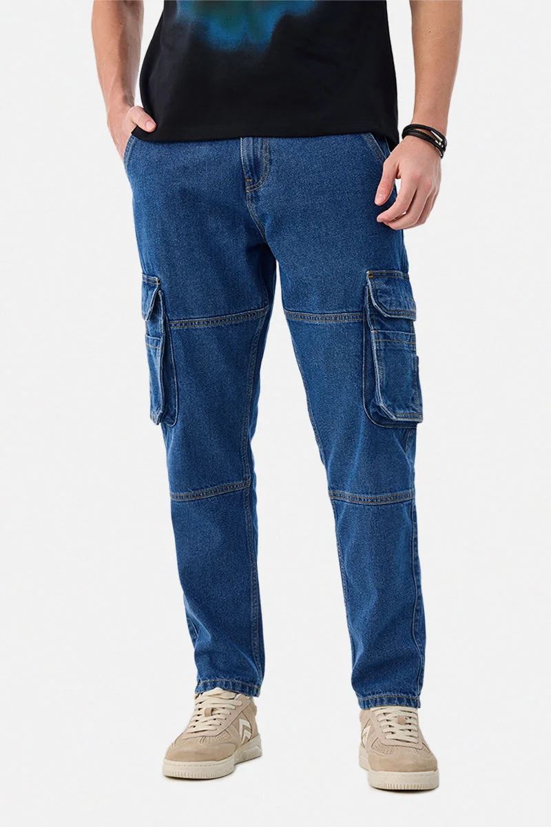 سنيتش 6 Pocket Blue Cargo Jeans